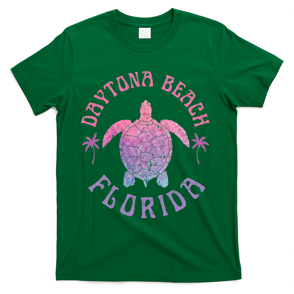 Daytona Beach Florida Sea Turtle Summer Vacation T-Shirt - Green
