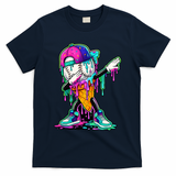 Dripping Baseball Ice Cream Drip Cone T-Shirt - Navy