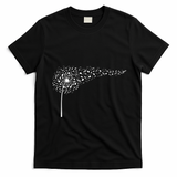 Dandelion Blowing Music Notes Cute Christmas Gift Great Gift T-Shirt - Black
