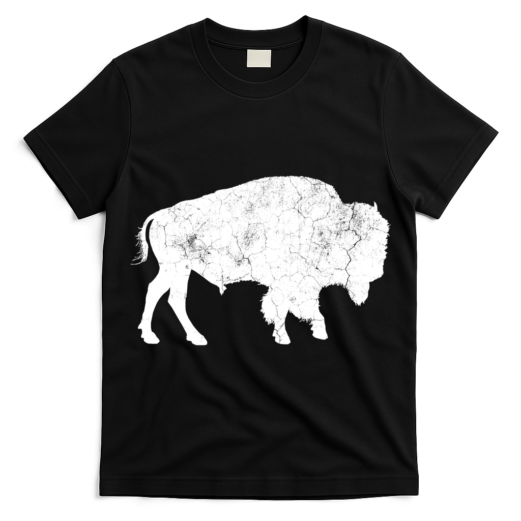 Distressed Buffalo Retro Bison Animal Lover T-Shirt