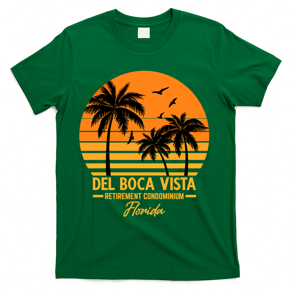 Del Boca Vista Retirement Condominium Florida T-Shirt - Green