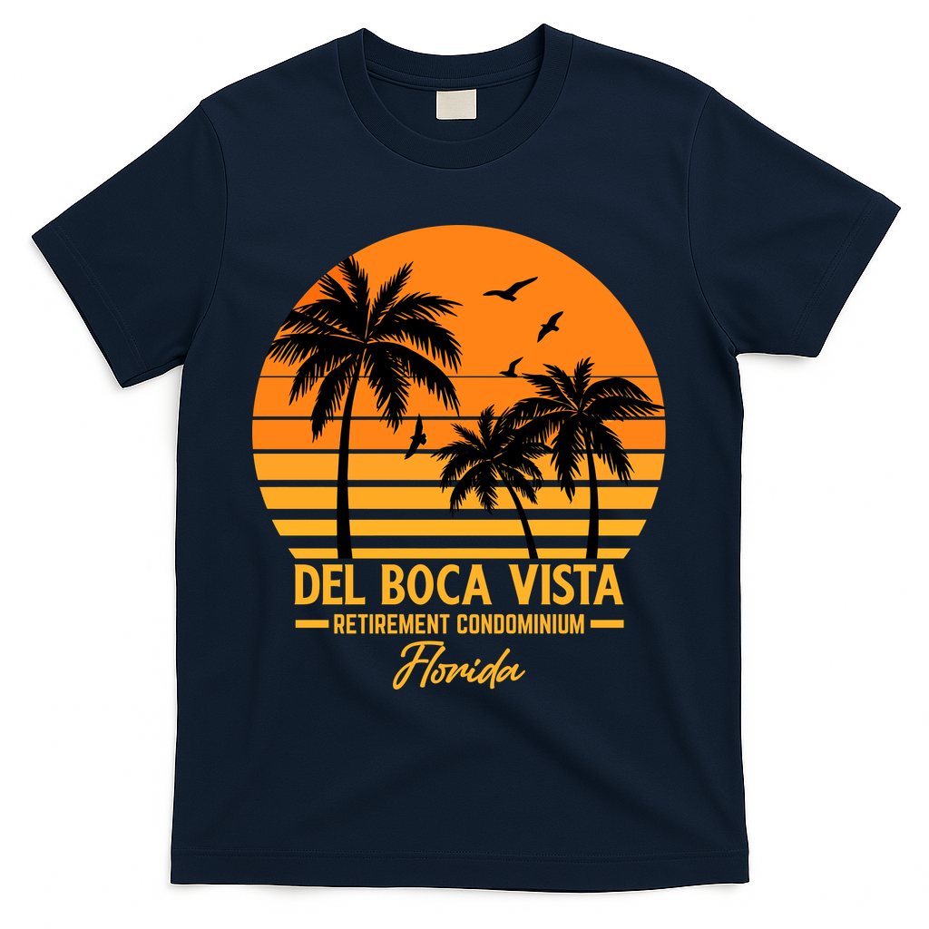 Del Boca Vista Retirement Condominium Florida T-Shirt - Navy