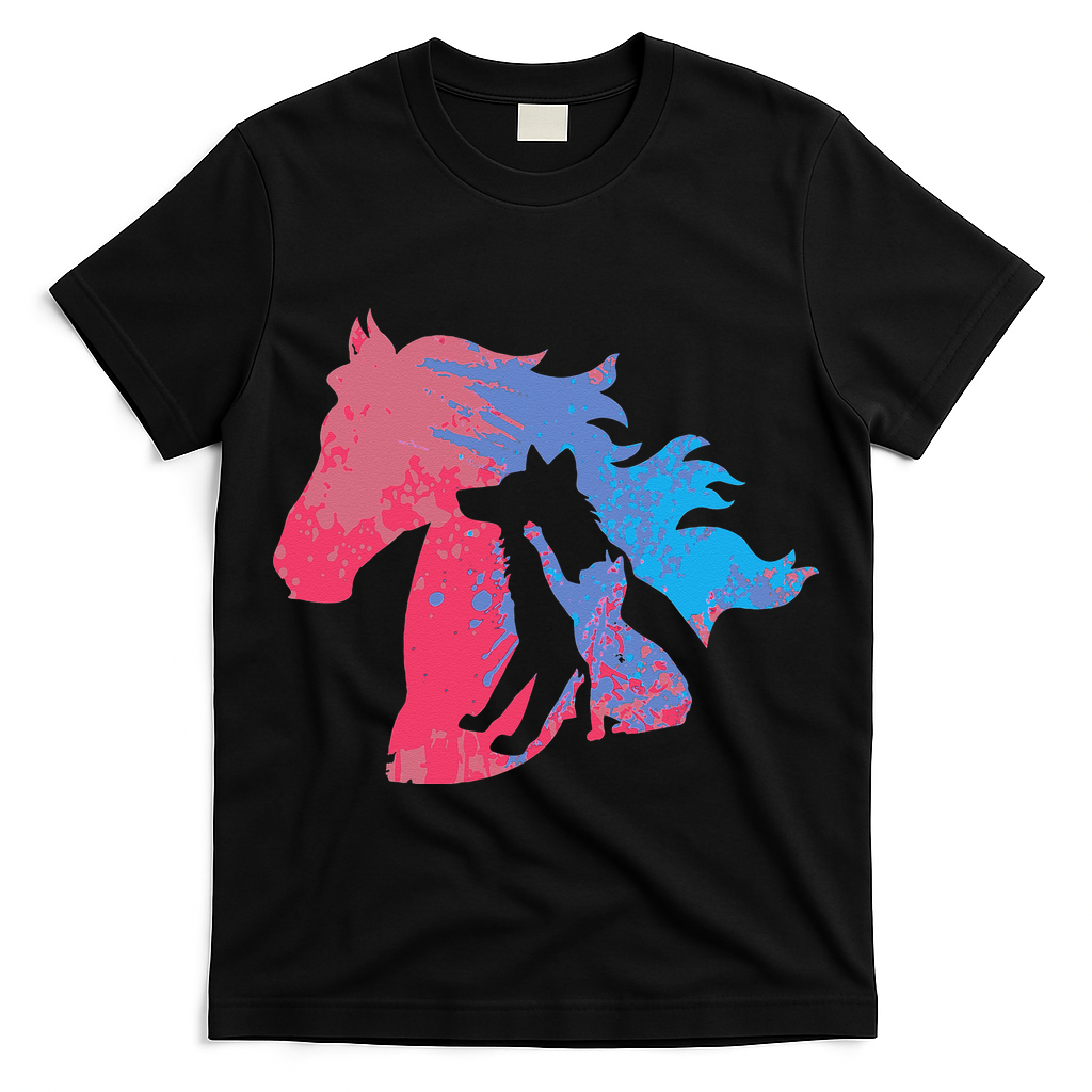 Dogs Cats And Horses Pets Design For Animal Protection T-Shirt