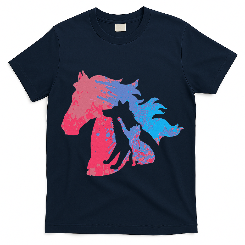 Dogs Cats And Horses Pets Design For Animal Protection T-Shirt