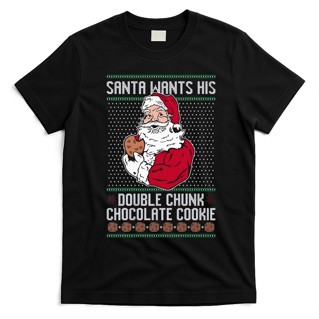 Double Chunk Chocolate Cookie Ugly T-Shirt - Black