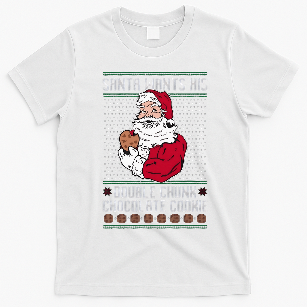 Double Chunk Chocolate Cookie Ugly T-Shirt - White
