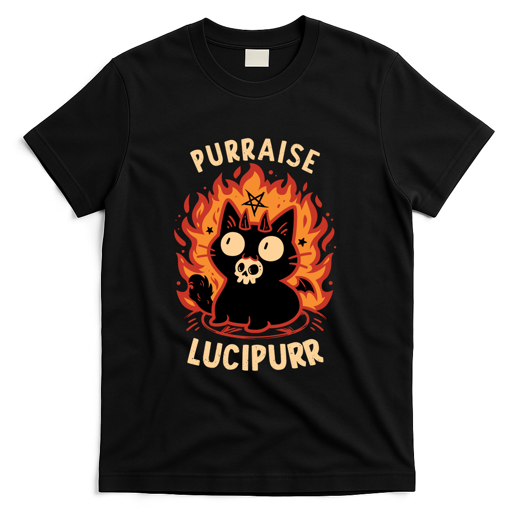 Demon Cat Lucipurr - Funny Gothic Kitten - Black