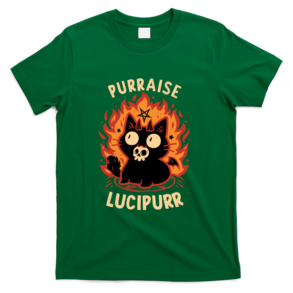 Demon Cat Lucipurr - Funny Gothic Kitten - Green