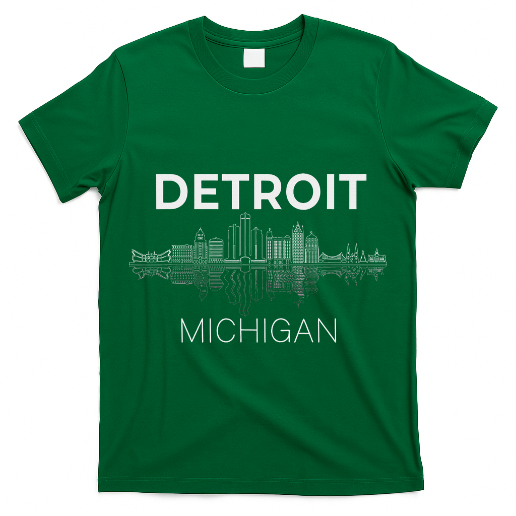 Detroit City Skyline Michigan Souvenir Detroit T-Shirt