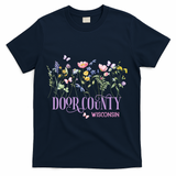 Door County Wisconsin Wildflowers Summer Vacation Souvenir Gift T-Shirt - Navy