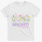 Door County Wisconsin Wildflowers Summer Vacation Souvenir Gift T-Shirt - White