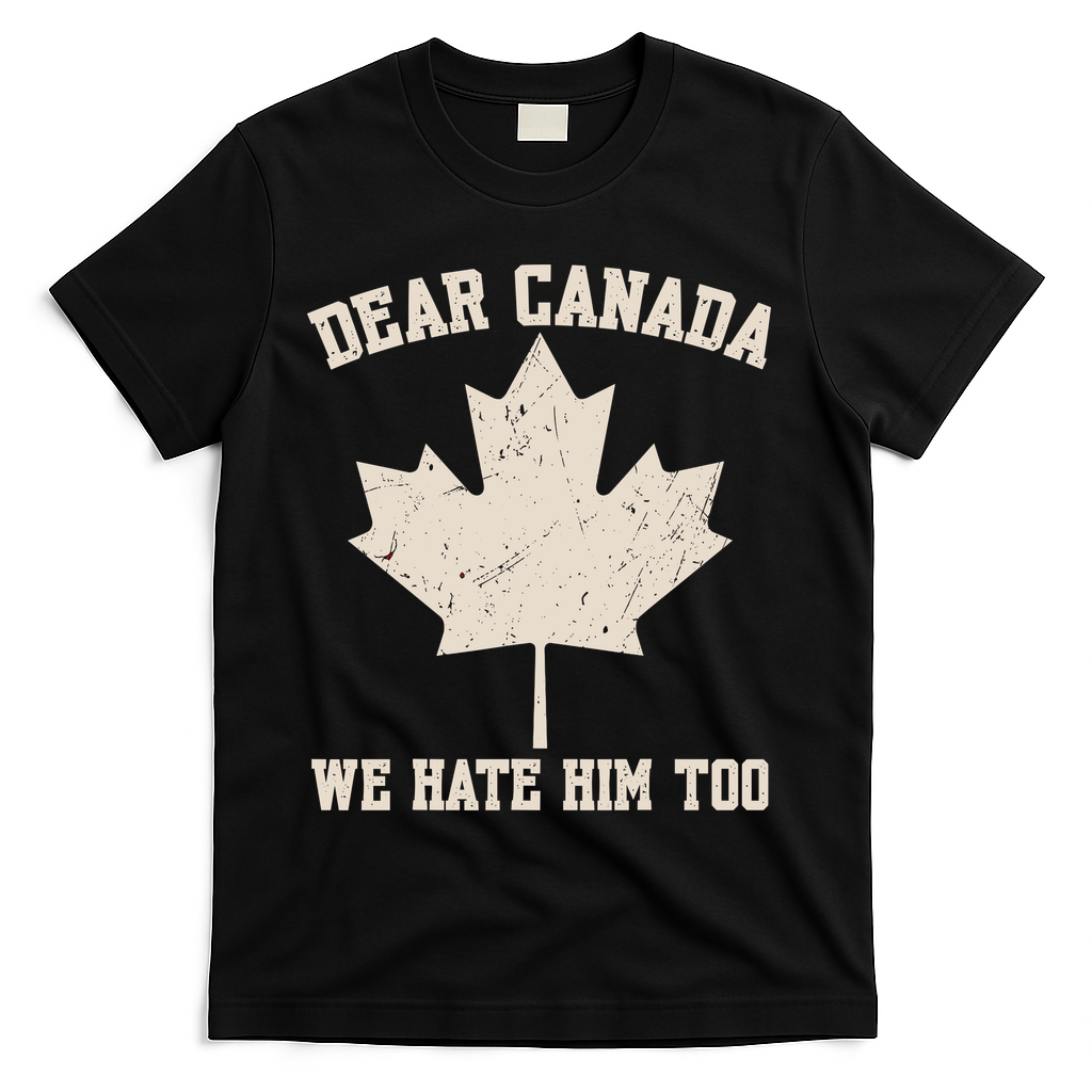Dear Canada We Hate Him Too Anti Trump T-Shirt - Black