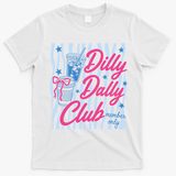 Dilly Dally Club Membership Retro T-Shirt - White