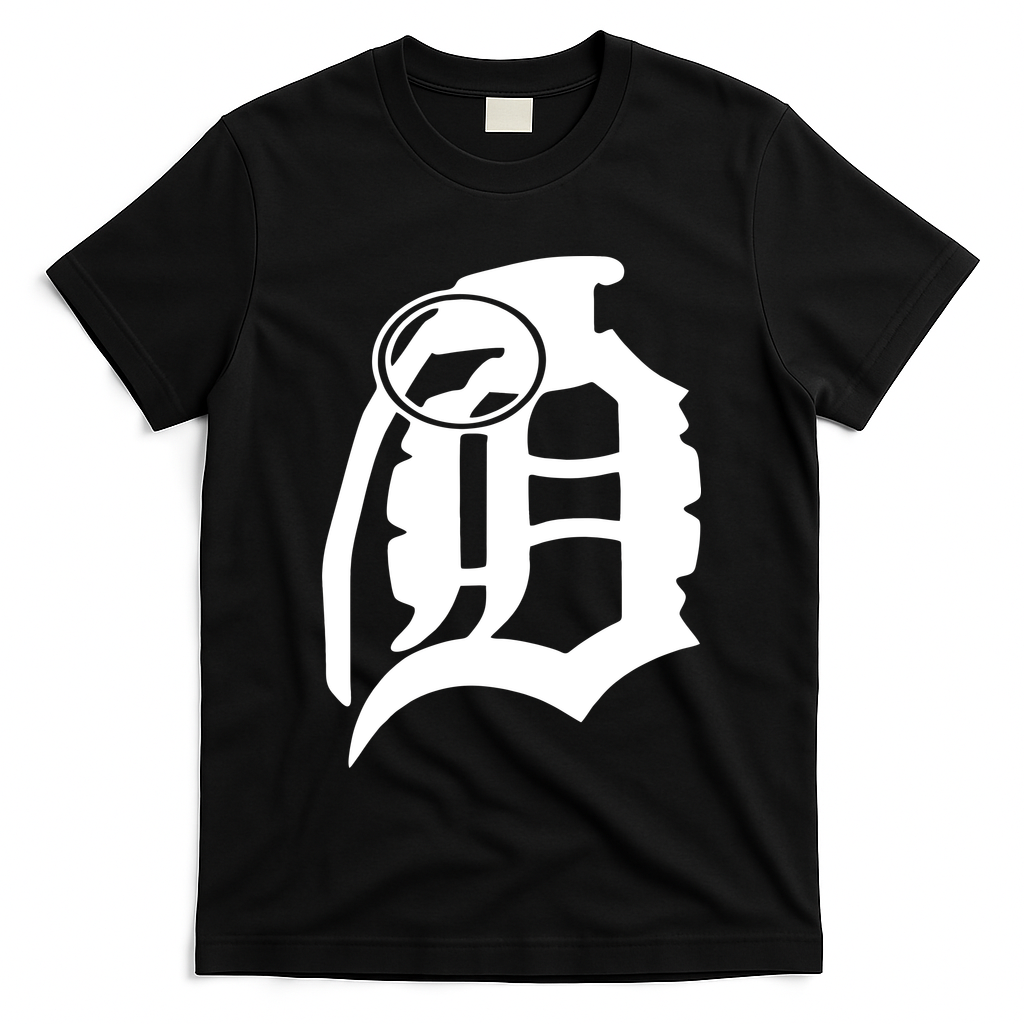 Detroit English D Grenade Michigan Logo T-Shirt