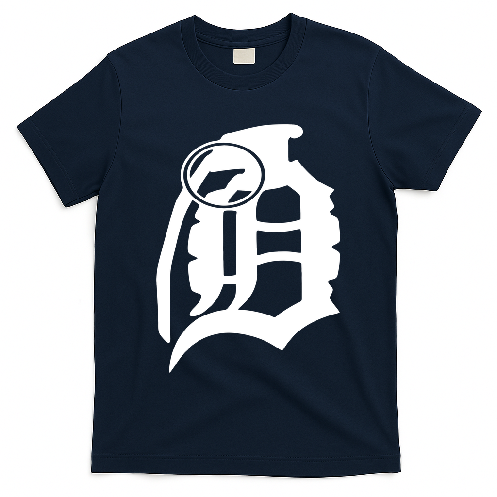 Detroit English D Grenade Michigan Logo T-Shirt