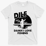 Dilf Damn I Love Fishing T-Shirt - White