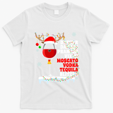 Dasher Dancer Prancer Vixen Moscato Vodka Tequila Blitzen Gift T-Shirt - White