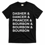 Dasher Dancer Prancer & Bourbon T-Shirt - Black