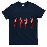 Dancing Donald Trump Santa Christmas Dance T-Shirt - Navy Blue