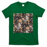Dark Floral Jungle Cats - Green