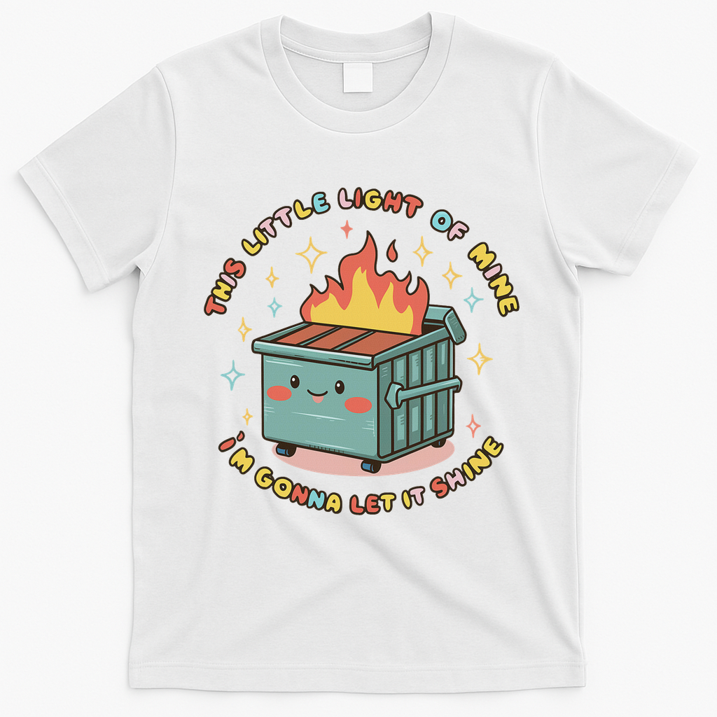 Dumpster Fire Light I'm Gonna Let It Shine Halloween T-Shirt - White