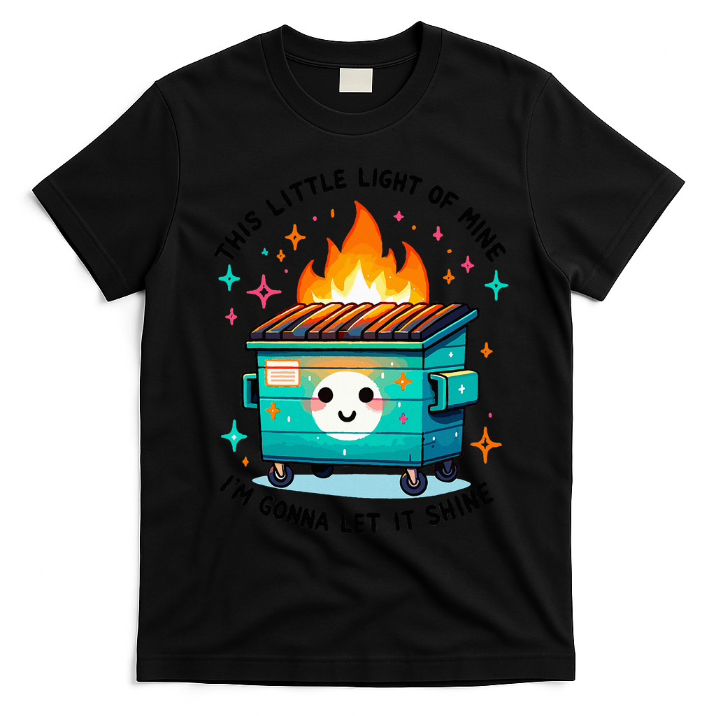 Dumpster Fire Light IM Gonna Let It Shine Halloween T-Shirt - Black