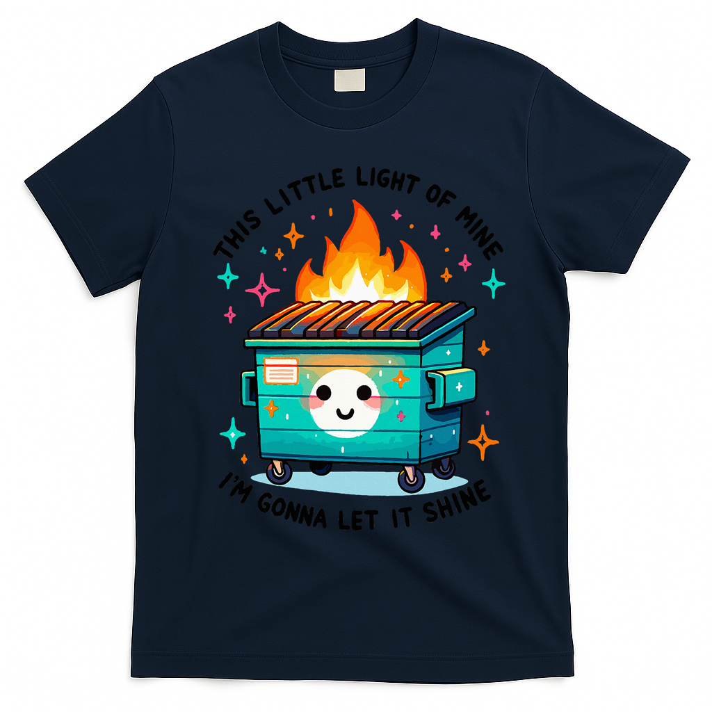 Dumpster Fire Light IM Gonna Let It Shine Halloween T-Shirt - Navy Blue