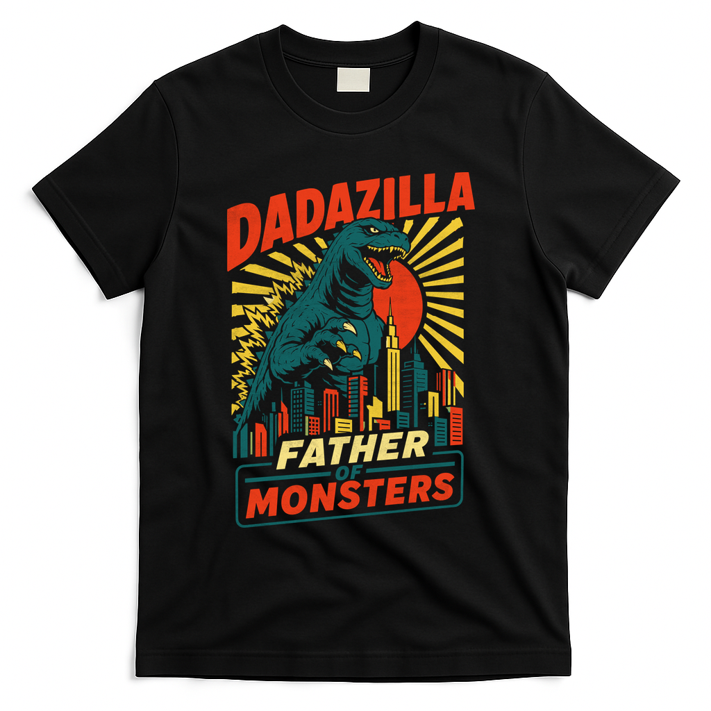 Dadazilla Father Of The Monsters T-Shirt - Black