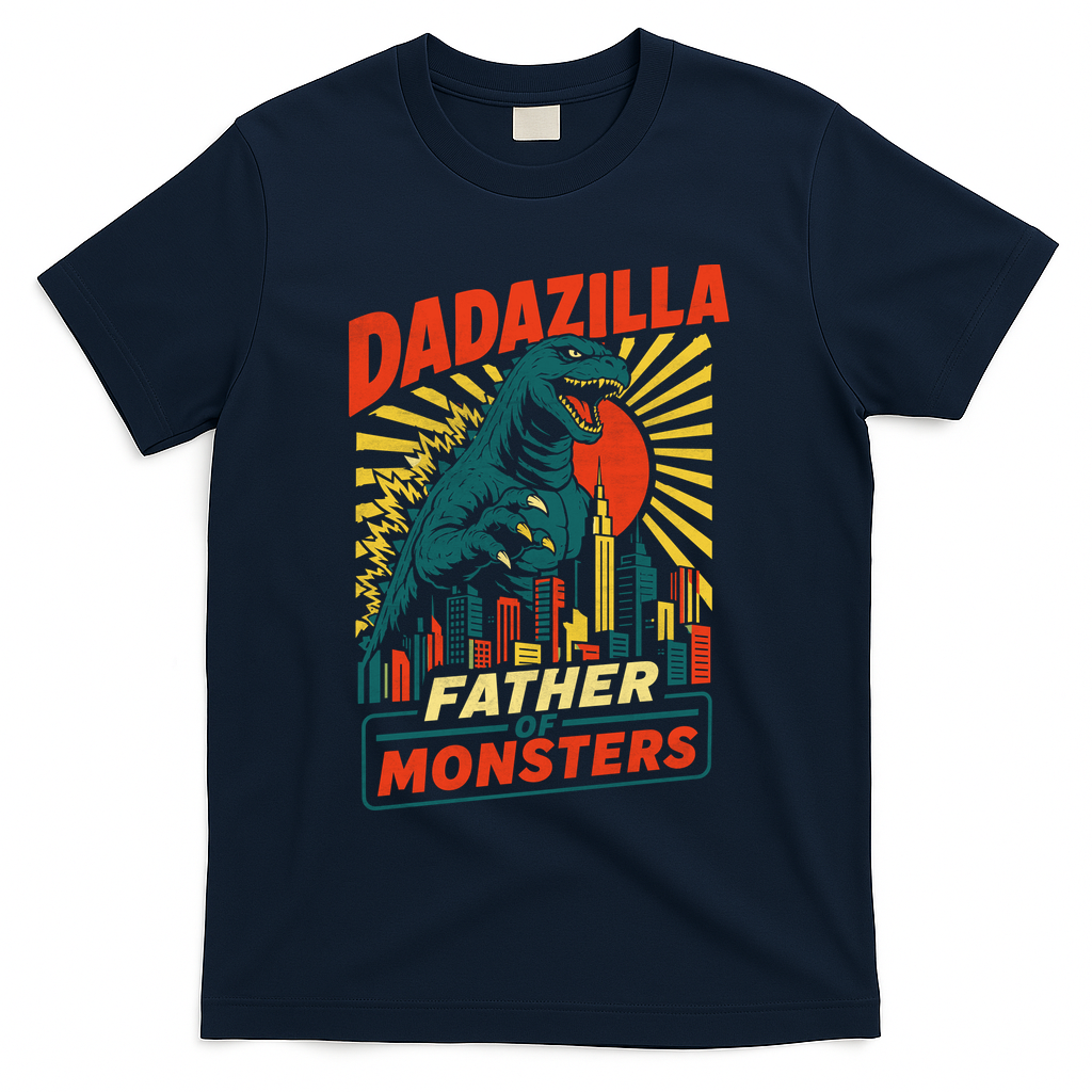 Dadazilla Father Of The Monsters T-Shirt - Navy