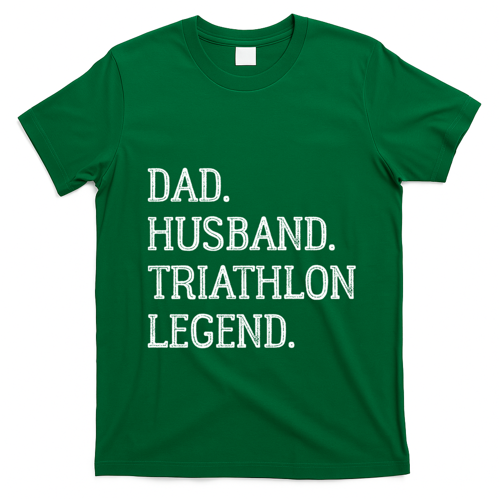 Dad Husband Triathlon Legend Vintage Triathlon Dad Gift T-Shirt - Irish Green