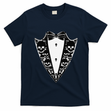Dracula Halloween Tuxedo Costume Vlad Tepes T-Shirt - Navy Blue