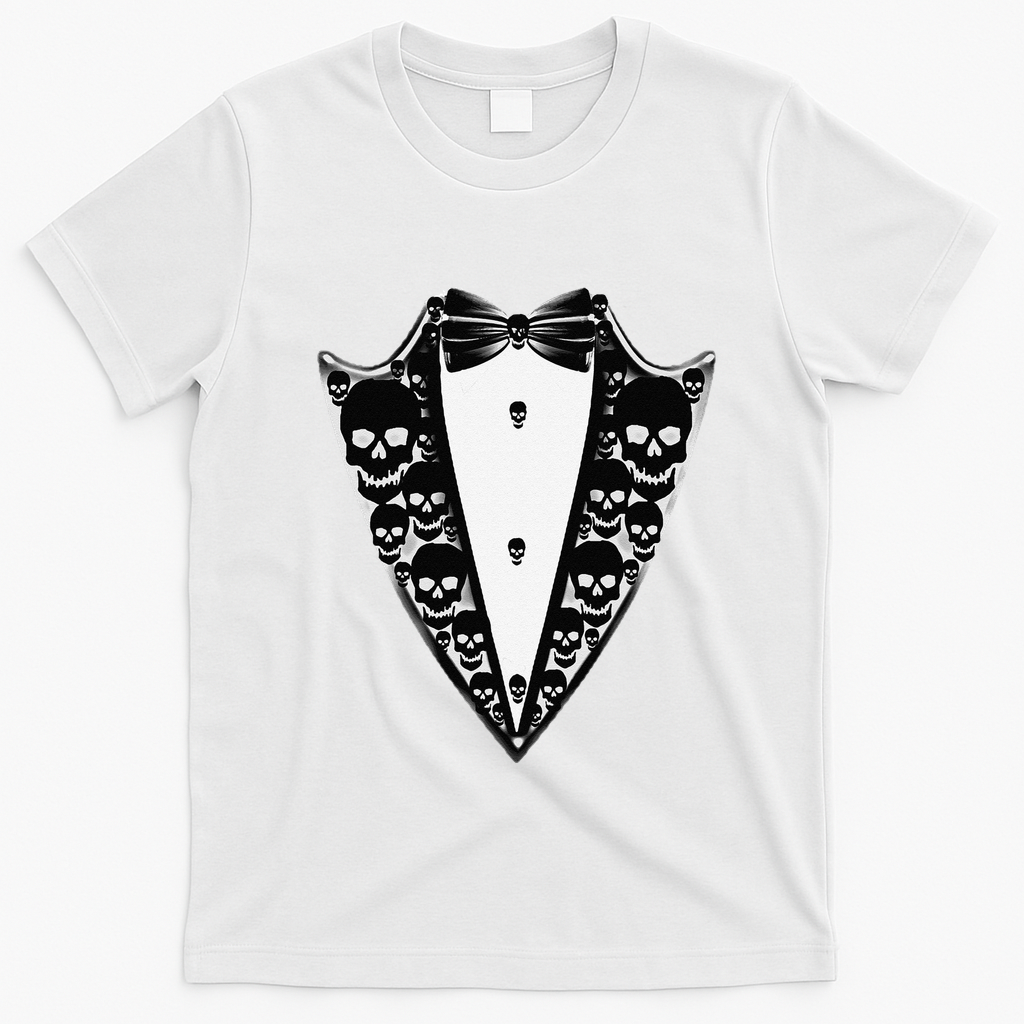 Dracula Halloween Tuxedo Costume Vlad Tepes T-Shirt - White
