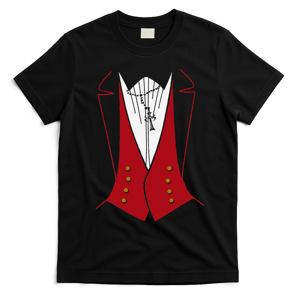 Dracula Halloween Tuxedo Vlad Tepes Costume T-Shirt - Black