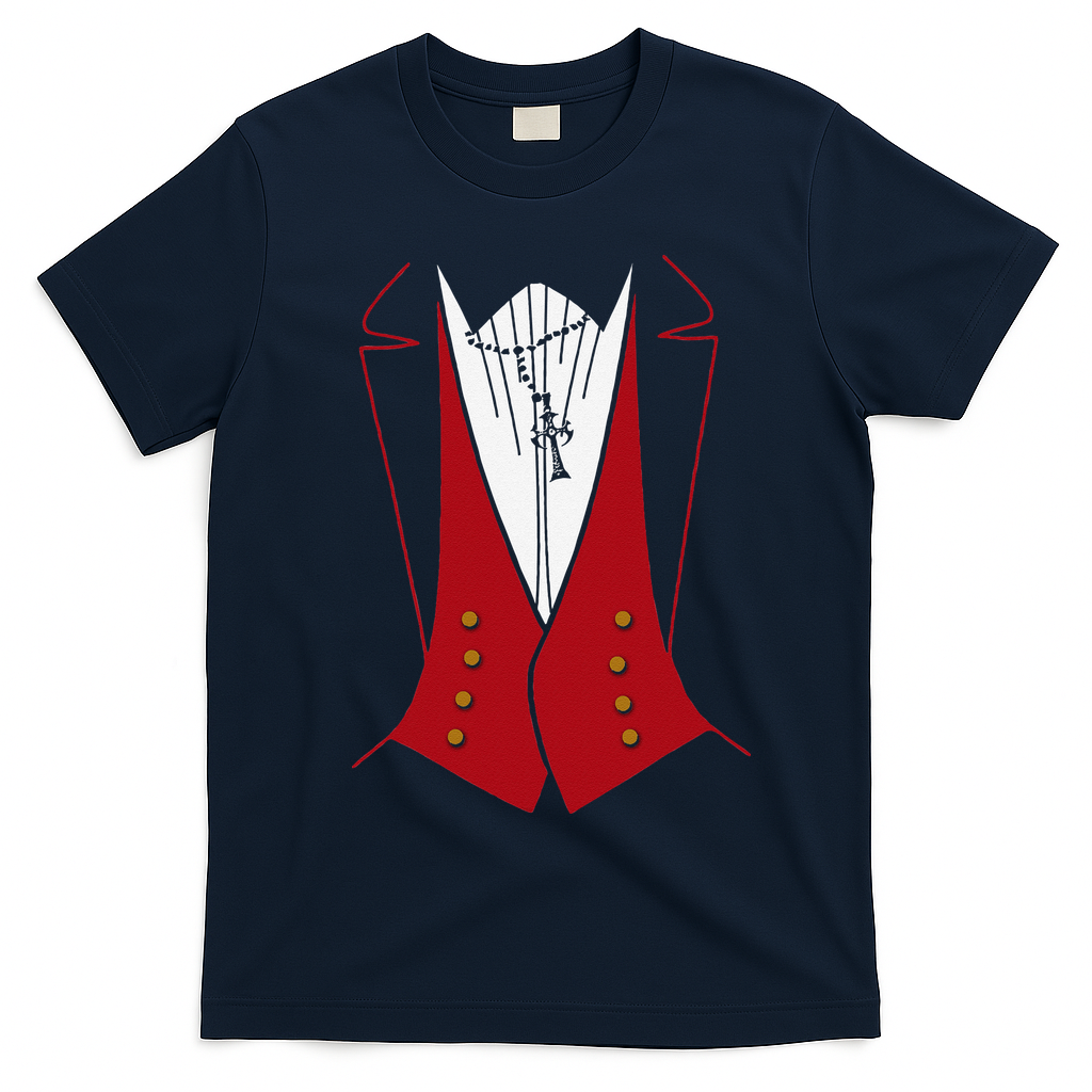 Dracula Halloween Tuxedo Vlad Tepes Costume T-Shirt - Navy Blue