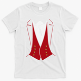 Dracula Halloween Tuxedo Vlad Tepes Costume T-Shirt - White