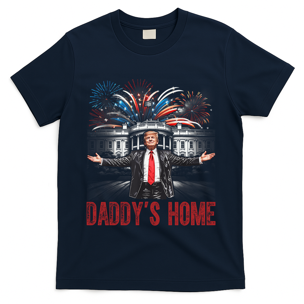 Daddys Home White House President Donald Trump T-Shirt - Navy
