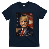 Donald J Trump 45th President Of The United States Portrait T-Shirt - Navy