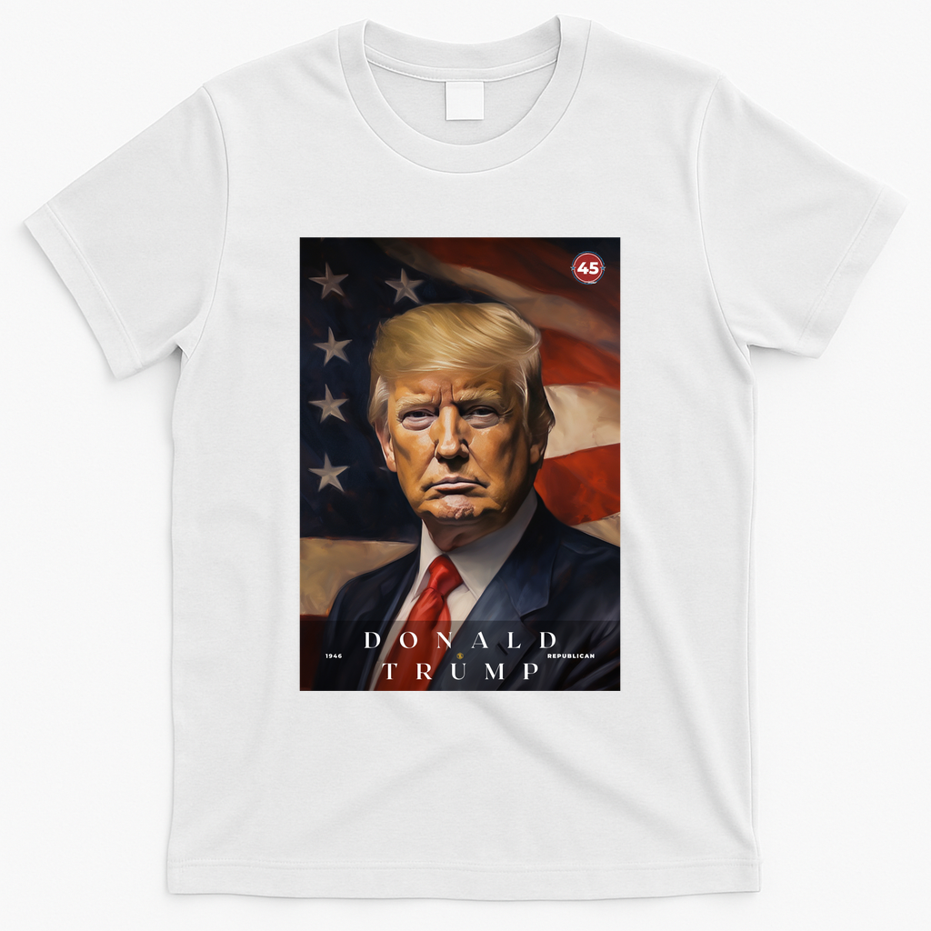 Donald J Trump 45th President Of The United States Portrait T-Shirt - White