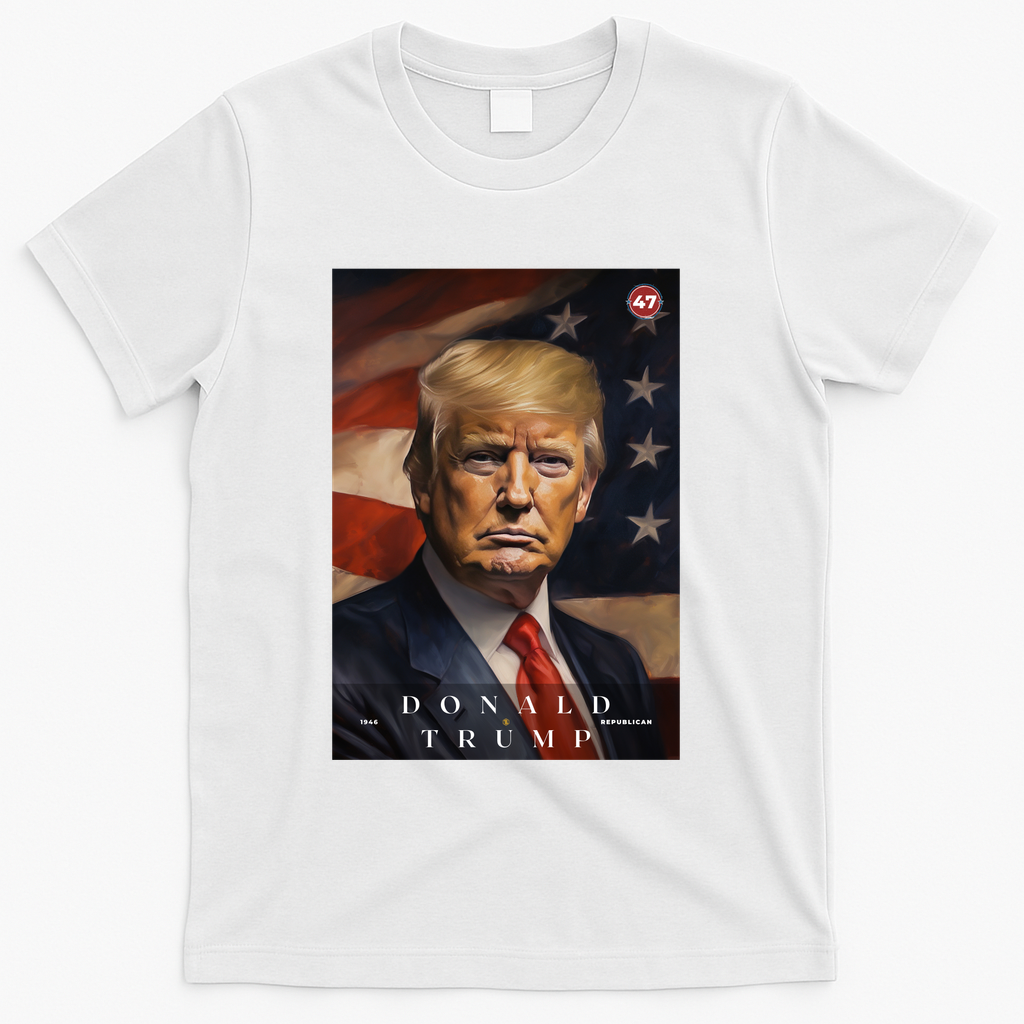 Donald J Trump 47th President Of The United States Portrait T-Shirt - White