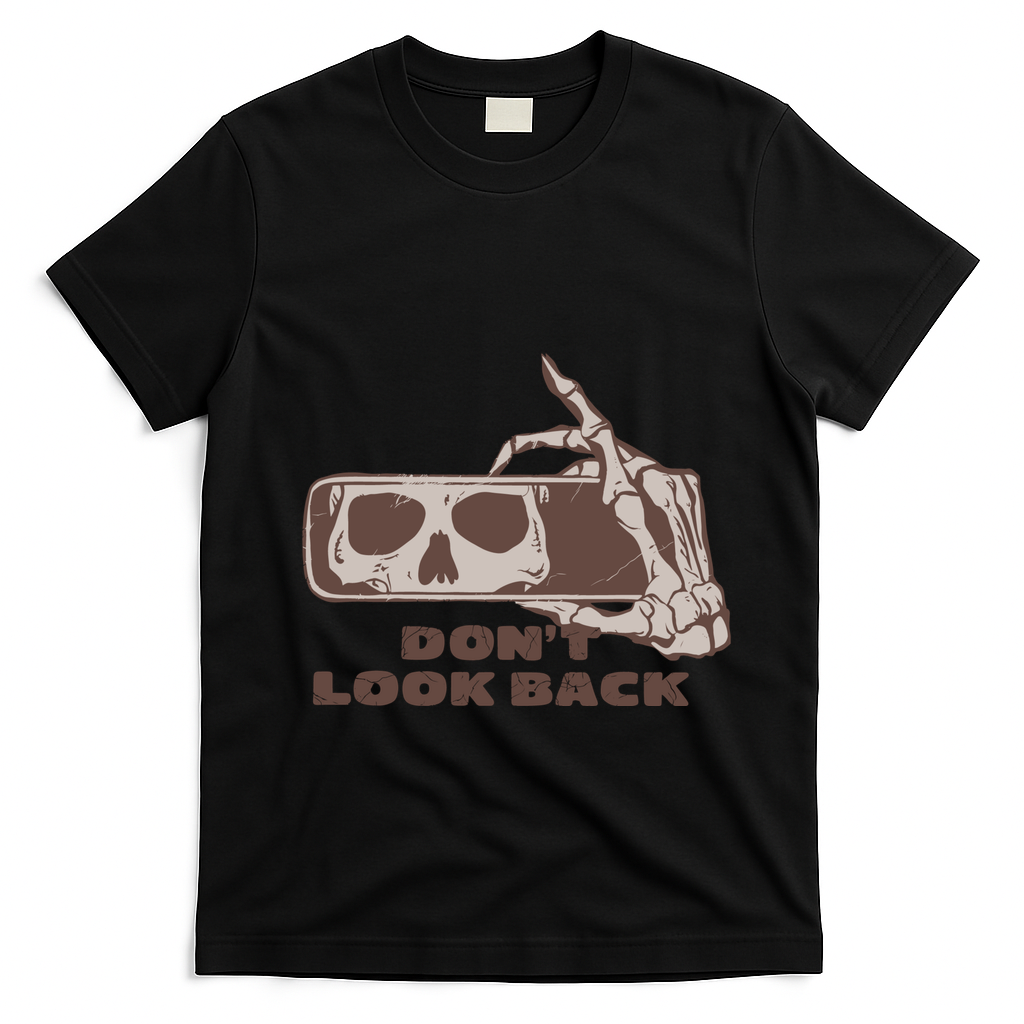 DonT Look Back Skeleton Car Mirror Transparent T-Shirt - Black
