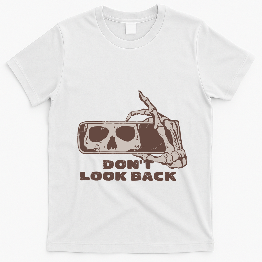 DonT Look Back Skeleton Car Mirror Transparent T-Shirt - White