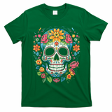 De Los Muertos Day Of The Dead Sugar Skull Halloween T-Shirt - Irish Green