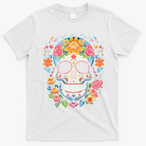 De Los Muertos Day Of The Dead Sugar Skull Halloween T-Shirt - White
