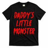 Daddys Little Monster Halloween Blood Red T-Shirt - Black