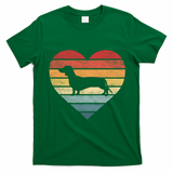 Dachshund Lover Owner Funny Gift Retro Sunset Dog Silhouette Mom Gift T-Shirt - Irish Green