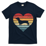 Dachshund Lover Owner Funny Gift Retro Sunset Dog Silhouette Mom Gift T-Shirt - Navy Blue