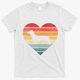Dachshund Lover Owner Funny Gift Retro Sunset Dog Silhouette Mom Gift T-Shirt - White