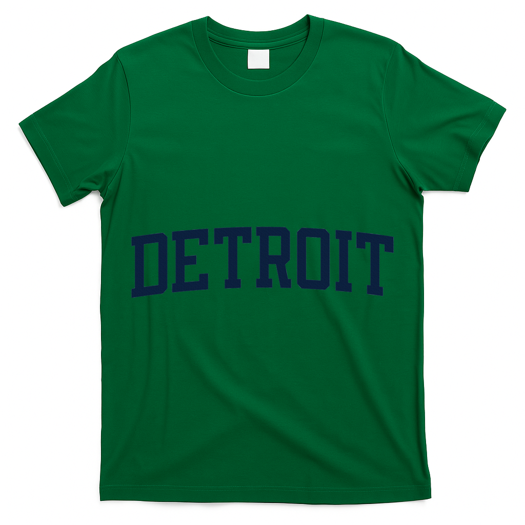 Detroit Michigan Collegiate Style Varsity Block Letter T-Shirt