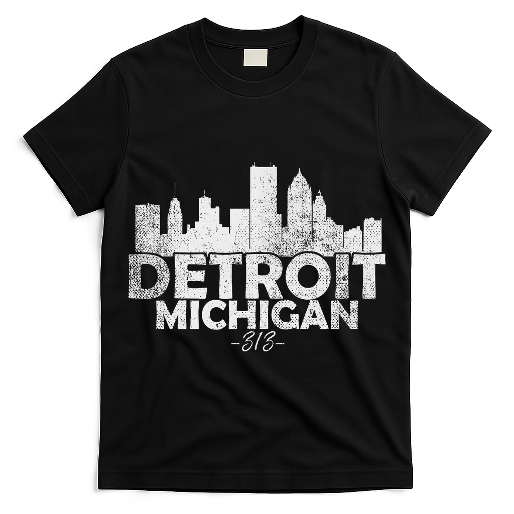 Detroit Michigan Mi Skyline T-Shirt