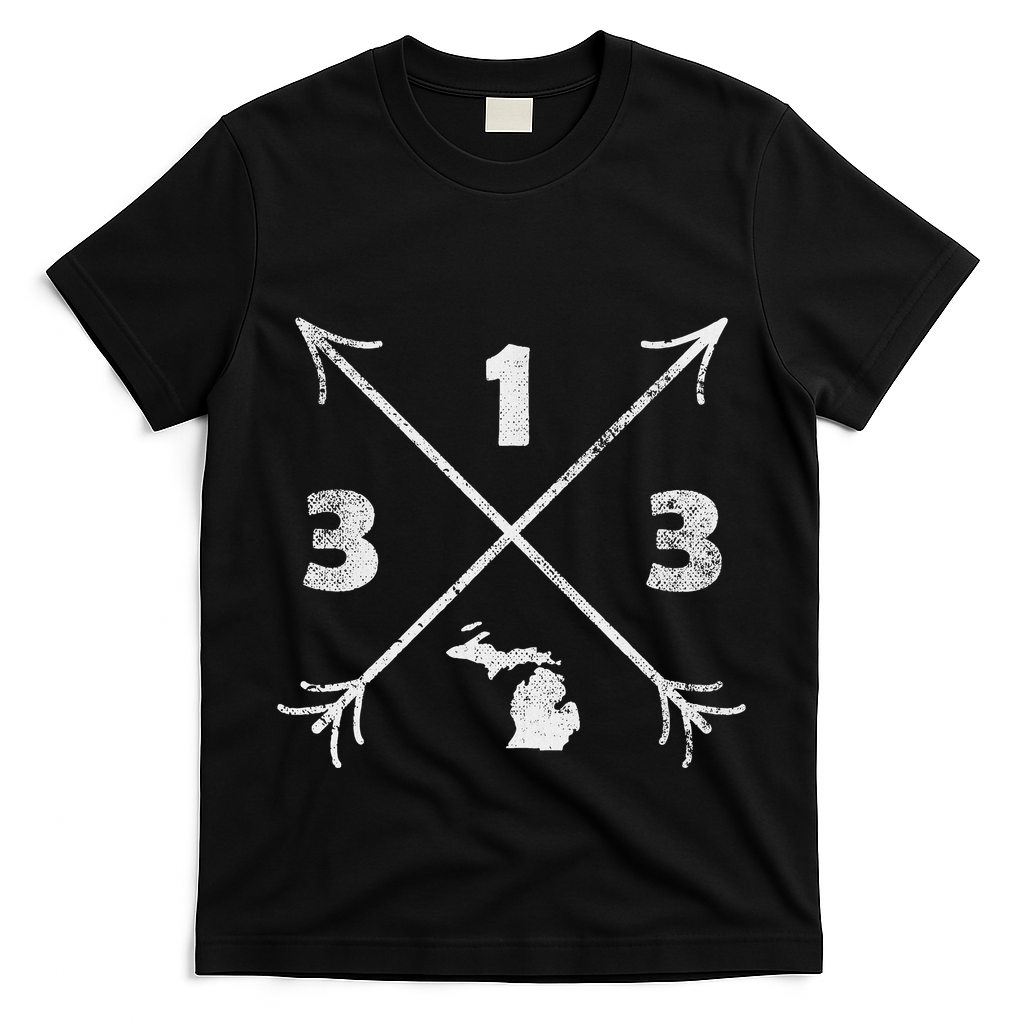 Detroit Michigan Mi Area Code 313 T-Shirt